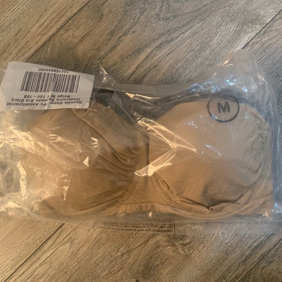 NWT RHONDA SHEAR 2 PIECE ANTIMICROBIAL UNDERWIRE BANDEAU BRA'S BLACK & BEIGE - Picture 11 of 12